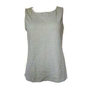 Croft & Barrow Tank Top Womens Size L Large Light Green Crinkle Pullover Stretch